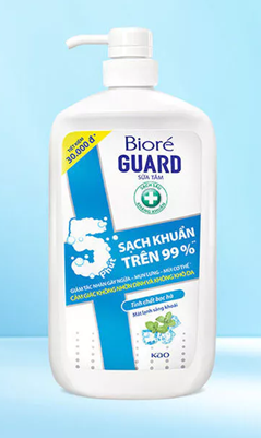  Biore Sữa Tắm Sạch Sâu Kháng Khuẩn Guard – Mát Lạnh Sảng Khoái 1.2kg 