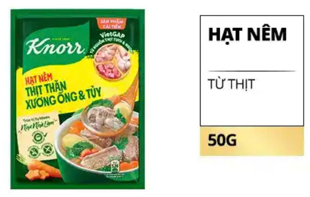  Hạt nêm Knorr Thịt Thăn, Xương Ống & Tủy 50g 