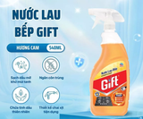  Nước Lau Bếp Gift Làm Sạch Dầu Mỡ, Khử Mùi Tanh – Hương Cam Thơm Mát, Chai 540ml 