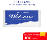  Set Khăn Lạnh WET-ONE - Vải Không Dệt Mềm Mại, Vân Caro 