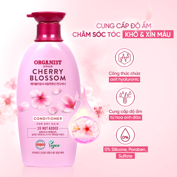  Kem xả nuôi dưỡng tóc Organist dành cho tóc khô – Hoa Anh Đào 500ml 
