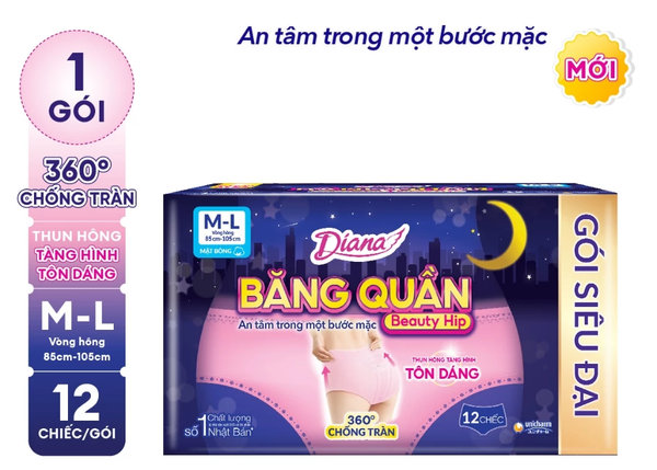  Diana Băng Quần Beauty Hip size M-L 12 chiếc/gói 