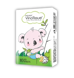  Khăn giấy bỏ túi đa năng PREMIER VinaTissue, 2 lớp - 100% bột giấy nguyên sinh, không chất tẩy 12 gói/lốc 