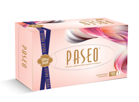  Khăn giấy lau mặt Paseo UltraSoft Lotion 100 tờ 3 lớp 