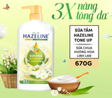  Sữa tắm Hazeline Tone Up Sữa Chua 670g 