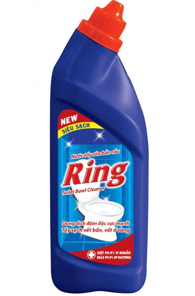  Nước Tẩy Rửa Bồn Cầu Và Nhà Vệ Sinh Ring Sạch Nhanh 99,9% Vết Bẩn Cứng Đầu Chai 650g 