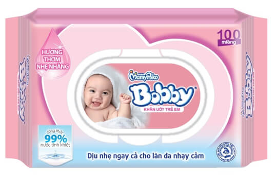  Khăn ướt trẻ em Bobby 100 miếng/gói 
