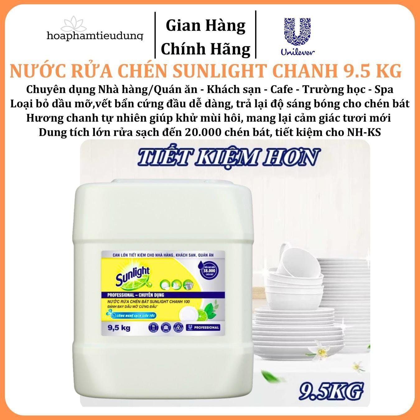  Nước Rửa Chén Sunlight 9.5 Kg 