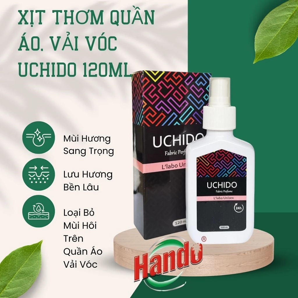  Xịt Thơm Quần Áo, Vải Vóc Uchido Hando 120 ml (Hương Tinh Dầu Nước Hoa) 