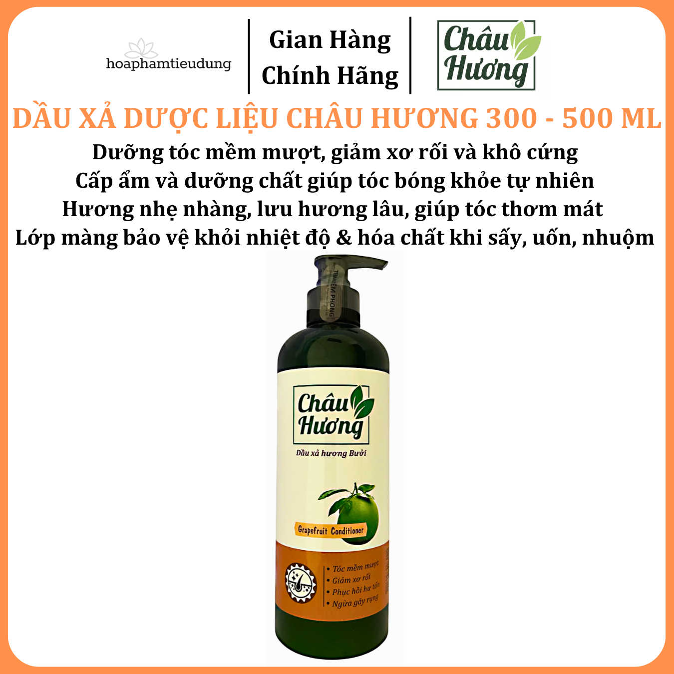  Dầu xả dược liệu chiết xuất thiên nhiên CHÂU HƯƠNG 300-500 ml 