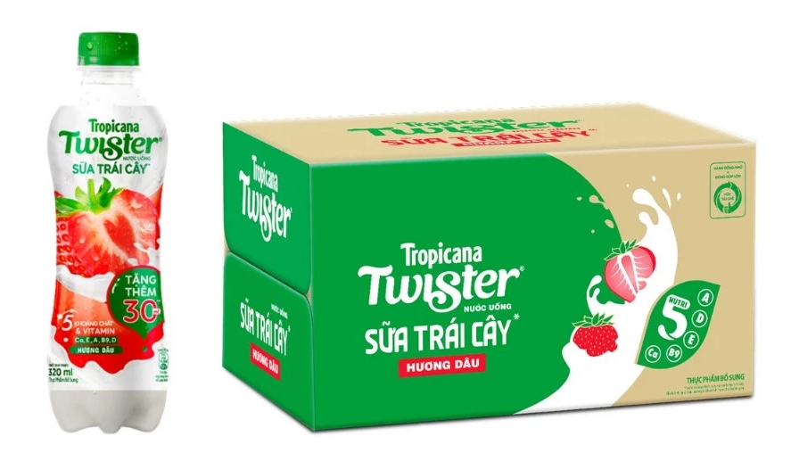  Sữa Trái Cây Hương Dâu Twister 320ml/chai 