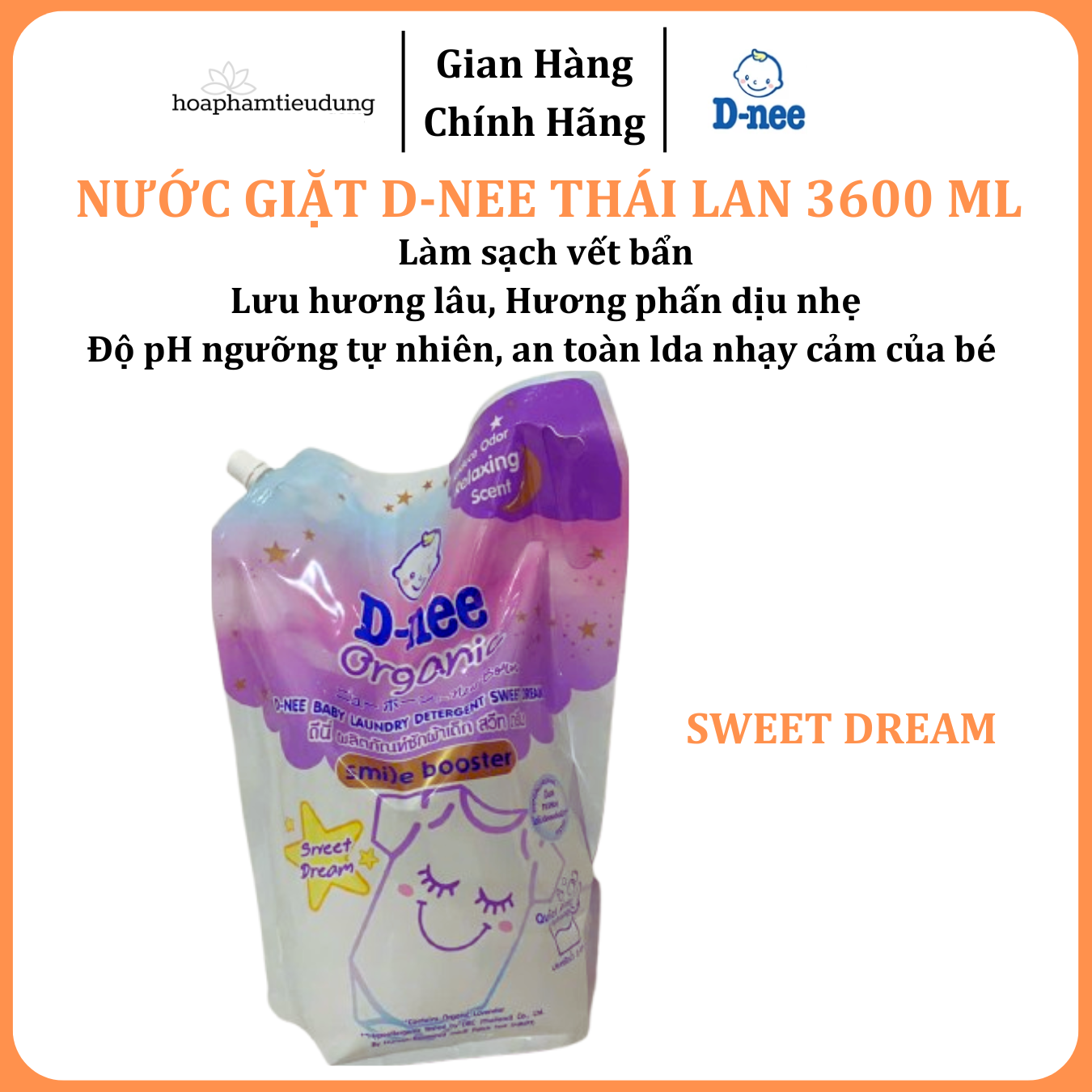  Nước giặt D-nee Thái Lan túi lớn 3600ml 