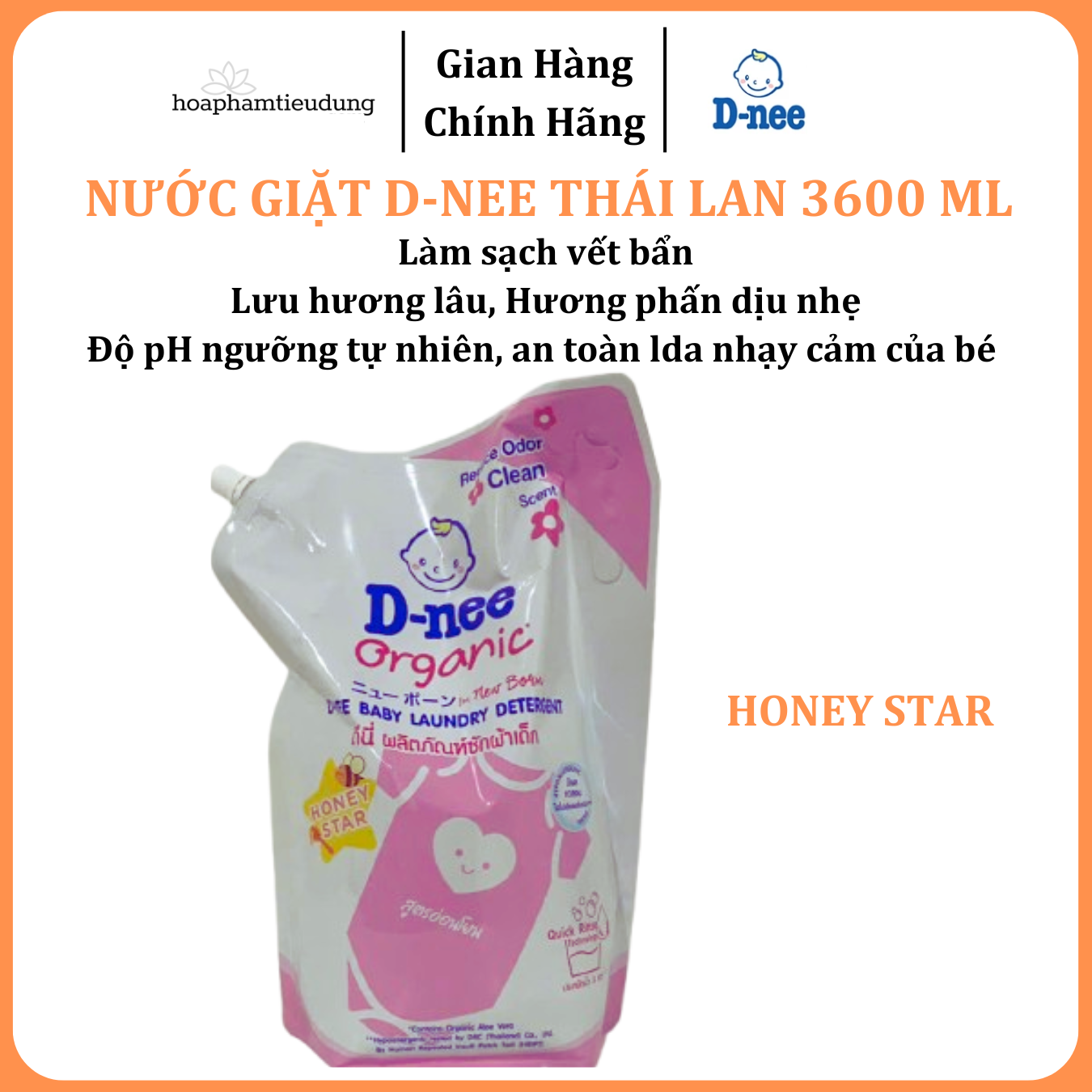  Nước giặt D-nee Thái Lan túi lớn 3600ml 