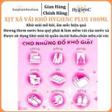  Xịt xả vải khô HygienC Plus lưu hương nước hoa, mềm vải, khử mùi hôi ẩm mốc tốt 