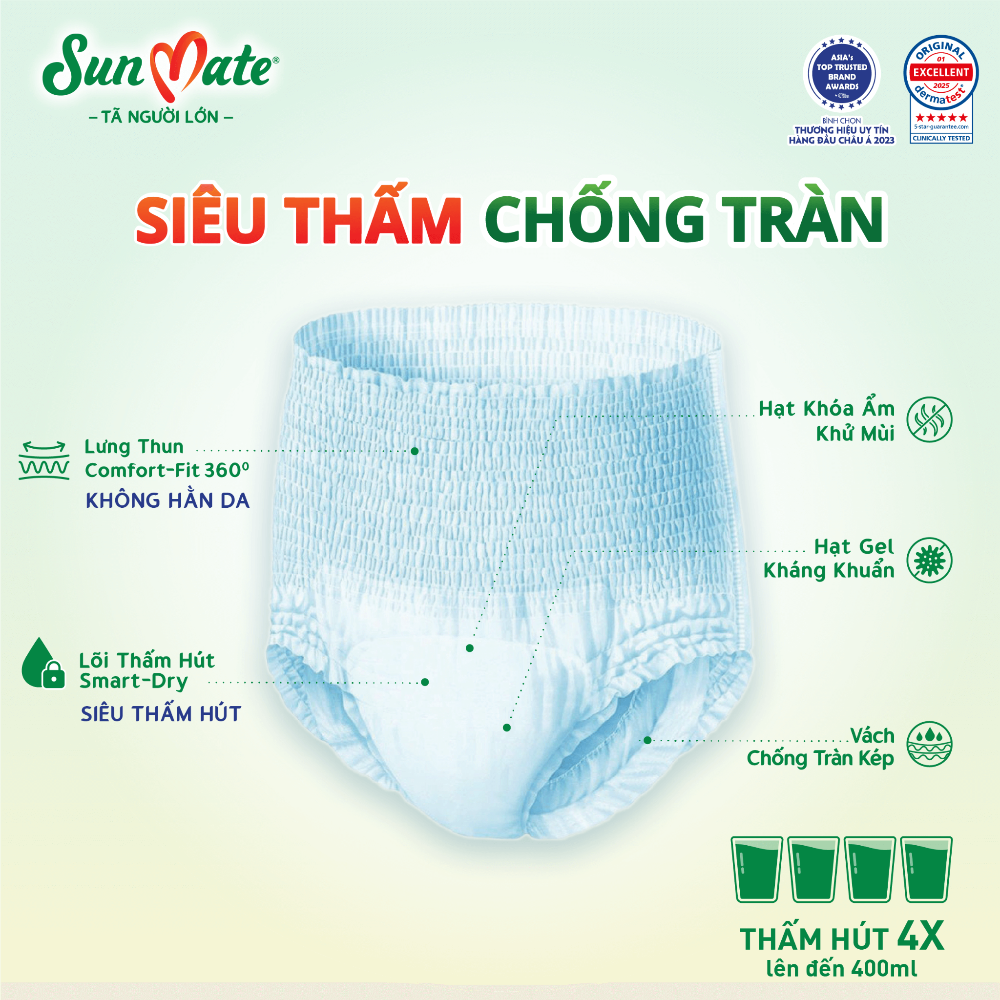  Tả quần Sunmate siêu mềm mại, khô thoáng người lớn 