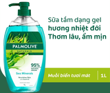  Sữa tắm Palmolive dạng gel chiết xuất Lựu & Xoài và Muối biển cho da mềm mịn, thơm sảng khoái 1L 