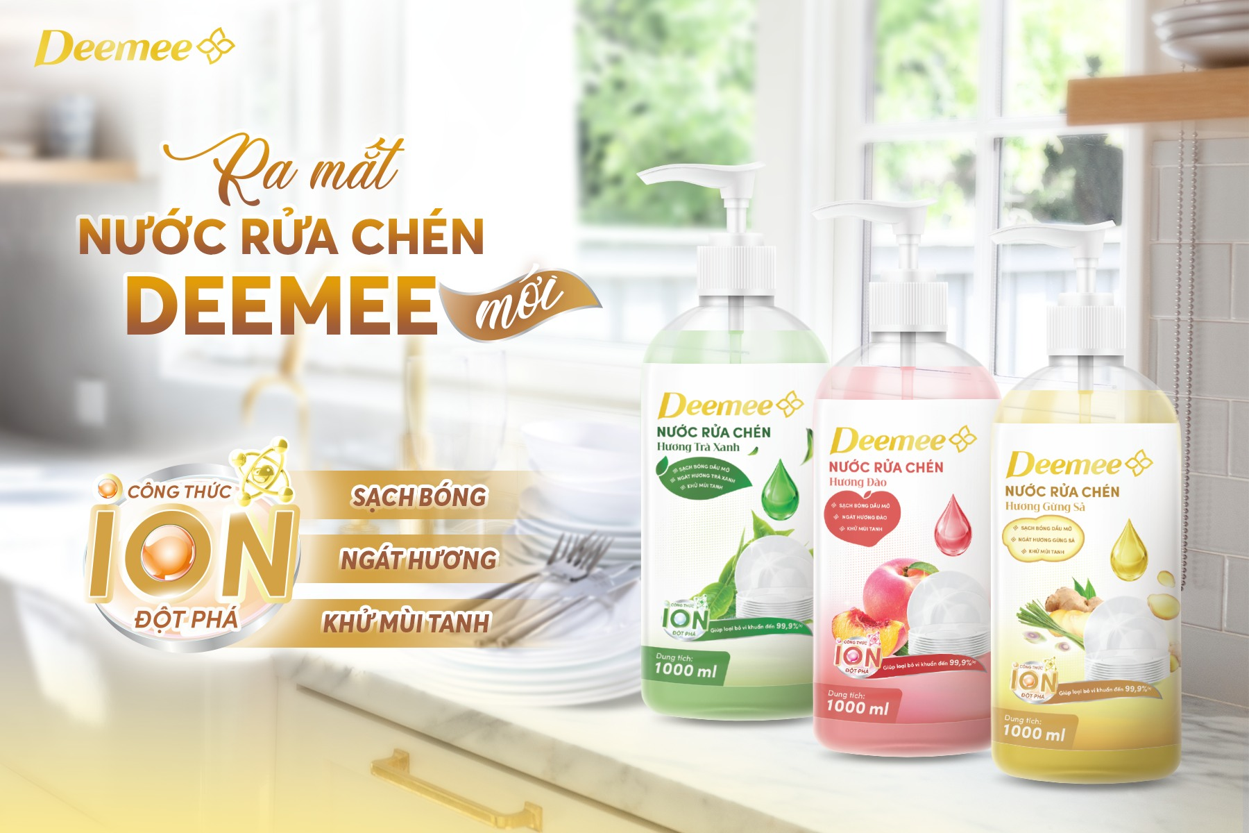  Nước Rửa Chén Deemee 1000ml 