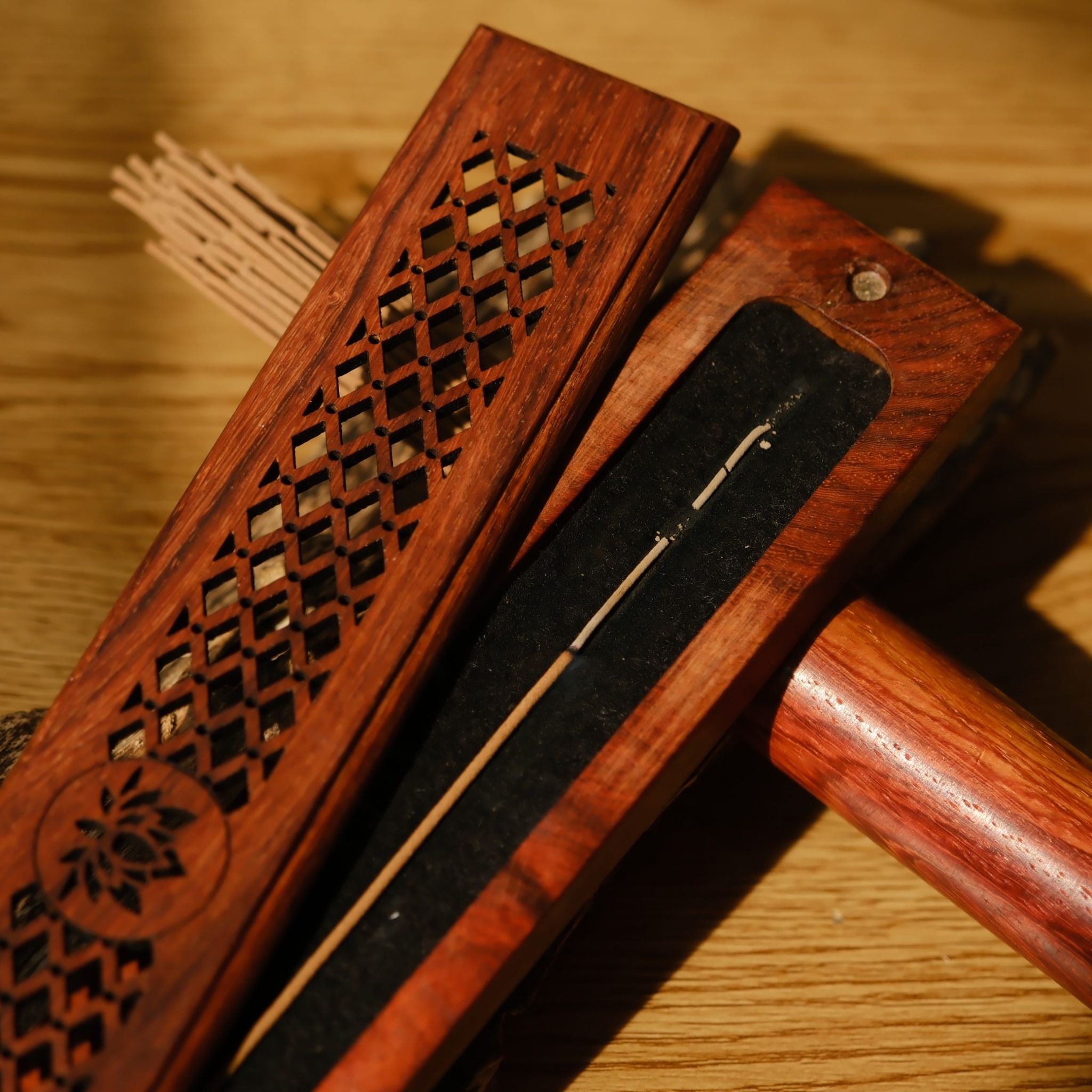  Nhang Trầm hương không tăm An Lạc + Khay gỗ 