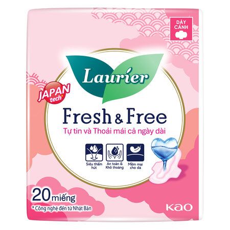  Băng vệ sinh Laurier Fresh & Free Siêu Mỏng 