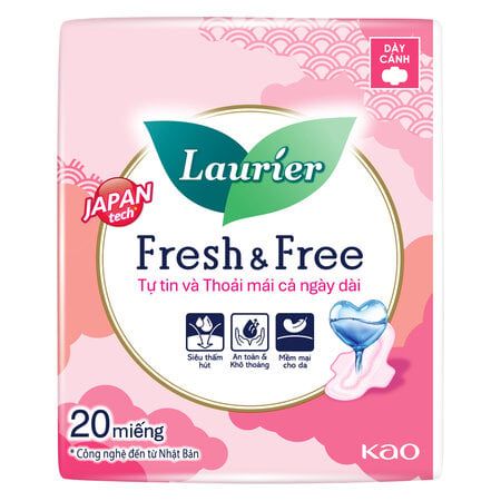  Băng vệ sinh Laurier Fresh & Free Siêu Mỏng 
