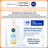  Sữa Chống Nắng NIVEA SUN Derma Invisible Daily Fluid SPF50+ Tàng Hình Trên Da 40 ml 