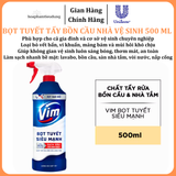  Bọt Tuyết Siêu Mạnh Tẩy Bồn Cầu và Nhà Vệ Sinh Vim, Diệt 99,9% Vi Khuẩn 500ml 