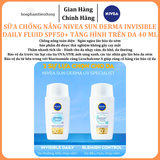  Sữa Chống Nắng NIVEA SUN Derma Invisible Daily Fluid SPF50+ Tàng Hình Trên Da 40 ml 