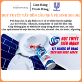  Bọt Tuyết Siêu Mạnh Tẩy Bồn Cầu và Nhà Vệ Sinh Vim, Diệt 99,9% Vi Khuẩn 500ml 