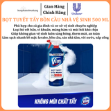  Bọt Tuyết Siêu Mạnh Tẩy Bồn Cầu và Nhà Vệ Sinh Vim, Diệt 99,9% Vi Khuẩn 500ml 