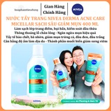 Nước Tẩy Trang NIVEA Derma Acne Care Micellar Sạch Sâu Giảm Mụn 400 ml 