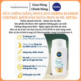  Sữa Chống Nắng NIVEA SUN Derma Blemish Control Kiềm Dầu Ngừa Mụn 40 ml SPF50+ 