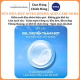  Sữa Rửa Mặt NIVEA Derma Acne Care Gel Tạo Bọt Sạch Sâu Giảm Mụn 90 ml 