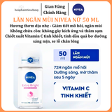  Lăn Ngăn Mùi NIVEA nữ Sáng Mịn | Mờ Thâm | Se Khít Lỗ Chân Lông | Tươi mát | Khô thoáng | Ngăn vệt ố 50 ml 