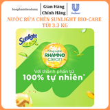  Nước rửa chén Sunlight Bio-care với thành phần từ 100% tự nhiên Túi 3.3 kg 