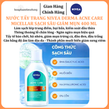  Nước Tẩy Trang NIVEA Derma Acne Care Micellar Sạch Sâu Giảm Mụn 400 ml 