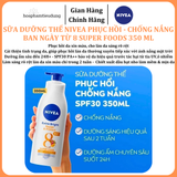  Sữa Dưỡng Thể NIVEA Phục Hồi & Chống Nắng Ban Ngày từ 8 Super Foods 350 ml 