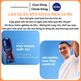  Lăn Ngăn Mùi NIVEA MEN Khô Thoáng/Sáng Da/Cool Kick Mát Lạnh 50 ml 