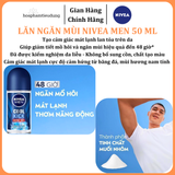  Lăn Ngăn Mùi NIVEA MEN Khô Thoáng/Sáng Da/Cool Kick Mát Lạnh 50 ml 
