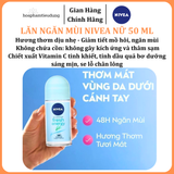  Lăn Ngăn Mùi NIVEA nữ Sáng Mịn | Mờ Thâm | Se Khít Lỗ Chân Lông | Tươi mát | Khô thoáng | Ngăn vệt ố 50 ml 