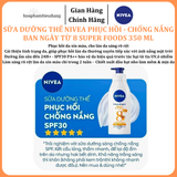  Sữa Dưỡng Thể NIVEA Phục Hồi & Chống Nắng Ban Ngày từ 8 Super Foods 350 ml 
