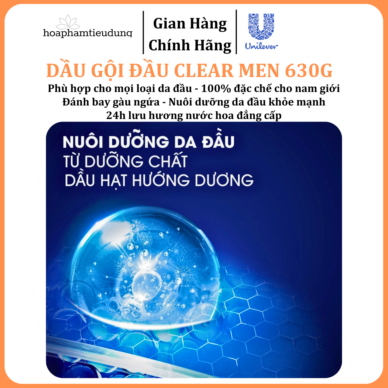  Dầu Gội Đầu cho nam Clear Men đánh bay gàu, ngứa và vi khuẩn mát lạnh cực đỉnh suốt ngày dài 600-900g 