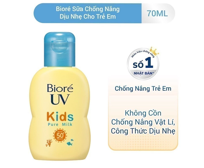  Sữa chống nắng dịu nhẹ cho trẻ em Biore SPF50+/PA+++ 70ml 