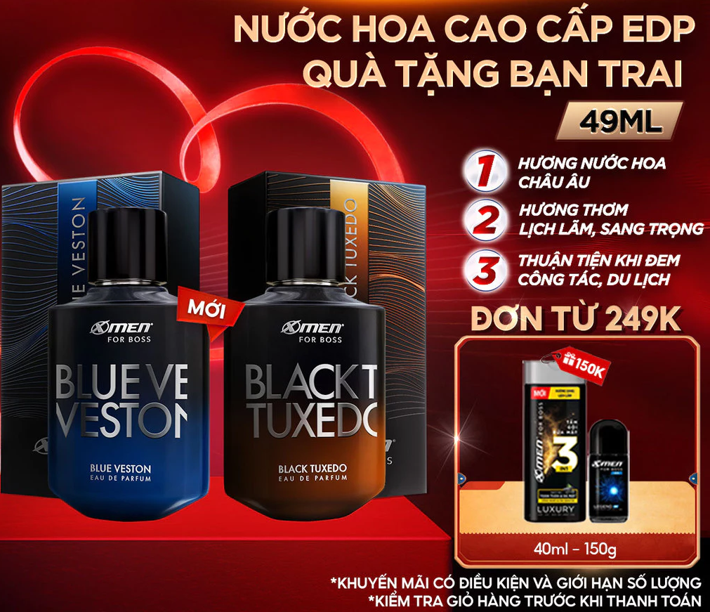  Nước Hoa Nam Cao Cấp EDP X-Men for Boss 49ml-Hương Thơm Thanh Mát Phóng Khoáng Lịch Lãm-Quà Tặng Bạn Trai 