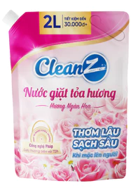  Nước Giặt Xả Tỏa Hương CleanZ Công Nghệ Sạch Sâu, Đánh Bay Vết Bẩn, Hương Thơm Mềm Mại, Bảo Vệ Màu Quần Áo 2L 