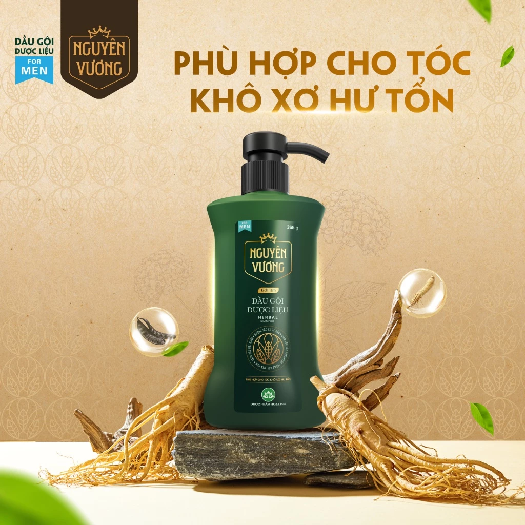 Dầu gội dược liệu Nguyên Vương dành cho nam hương nam tính lịch lãm 400g 