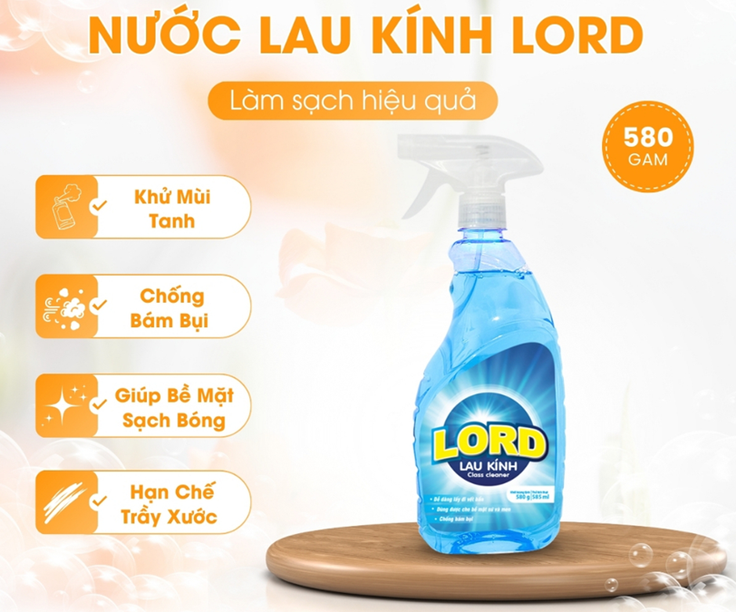  Nước Lau Kính Lord Khử Mùi Tanh Chống Bám Bụi 500ml 