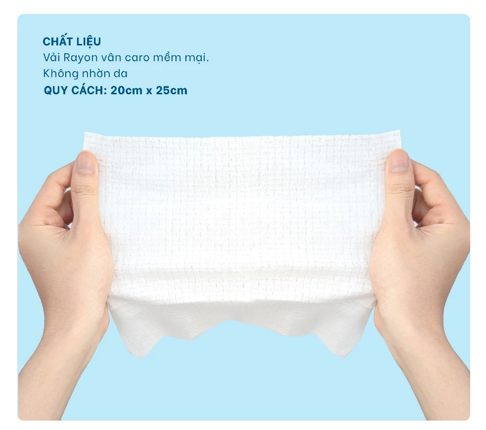  Set 100 Cái Khăn Lạnh Super WUNA 20x25cm - Vải Không Dệt Cao Cấp, Mềm Mại 