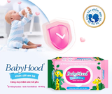  Khăn Ướt Em Bé BABYHOOD Không Mùi 80 Miếng Vải Không Dệt Mềm Mại Giữ Ẩm, An Toàn Cho Da Nhạy Cảm 