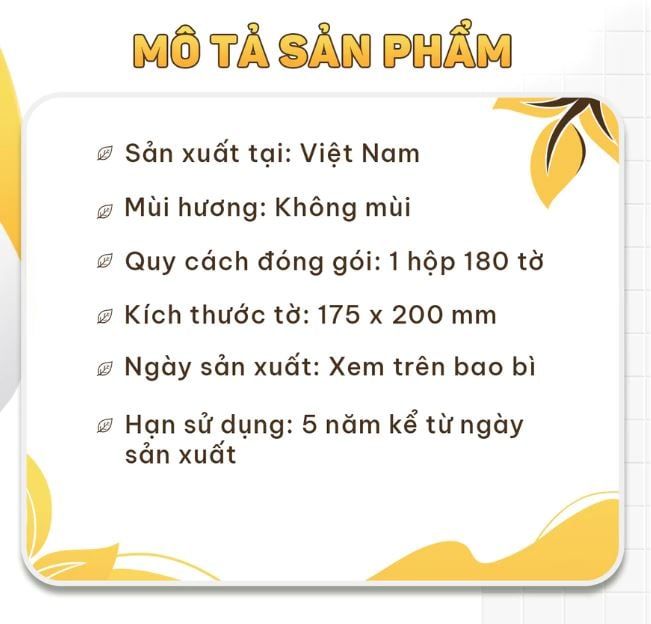  Hộp khăn giấy rút hộp giấy ăn 3 màu cao cấp EcoWipes 180 tờ không bụi vụn 