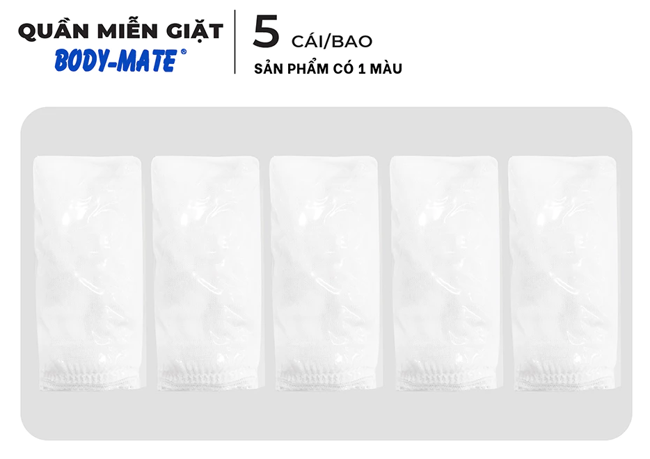  Quần Lót Miễn Giặt Tiện Lợi BODY-MATE Nam, 5 Cái/Bao - Quần Lót Nam 